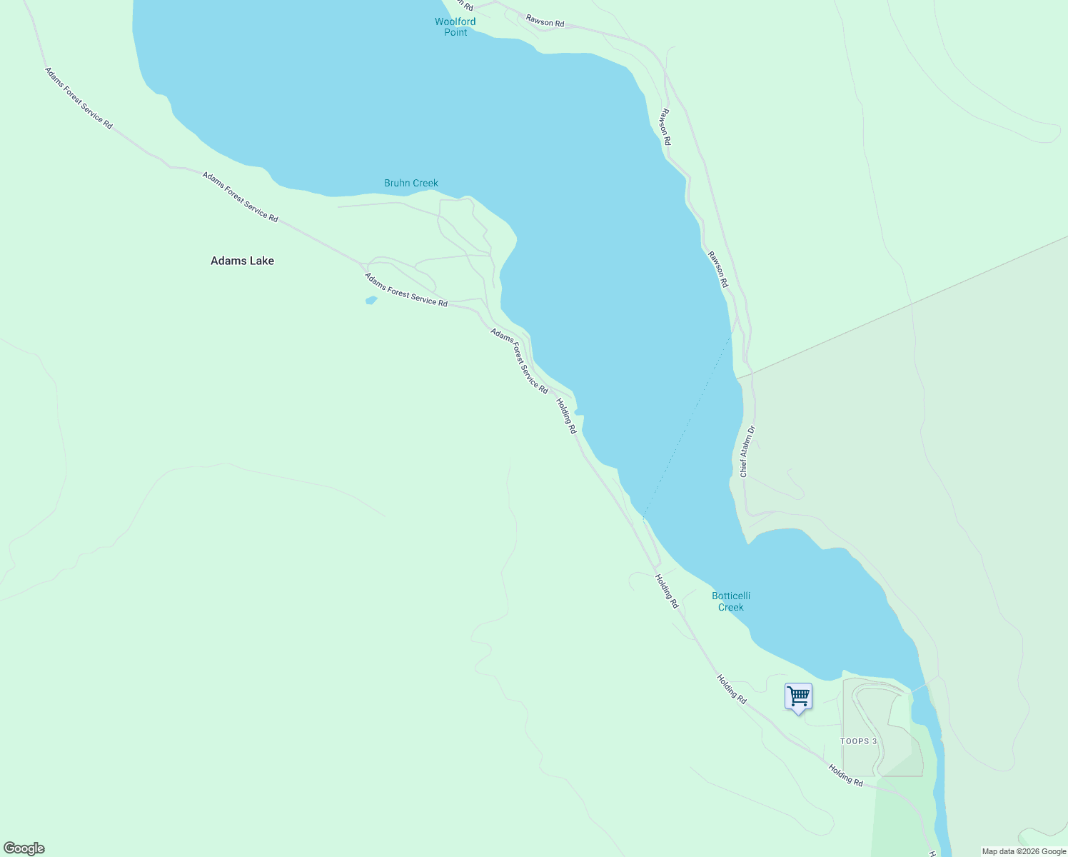 map of restaurants, bars, coffee shops, grocery stores, and more near in Adams Lake