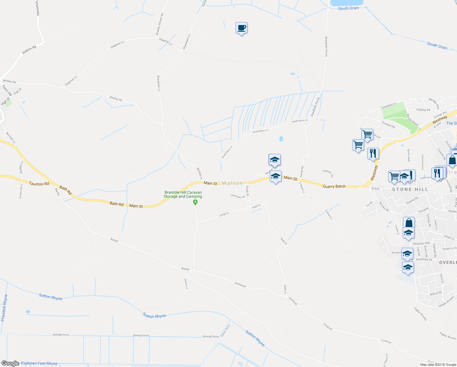 map of restaurants, bars, coffee shops, grocery stores, and more near 117 Main Street in Somerset