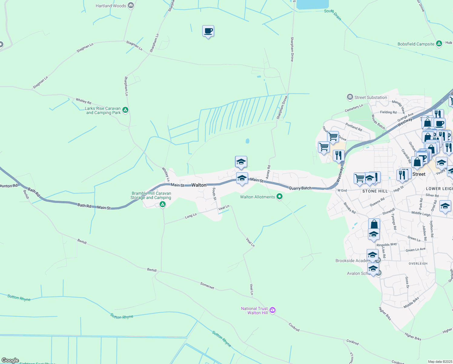 map of restaurants, bars, coffee shops, grocery stores, and more near 49 Main Street in Somerset