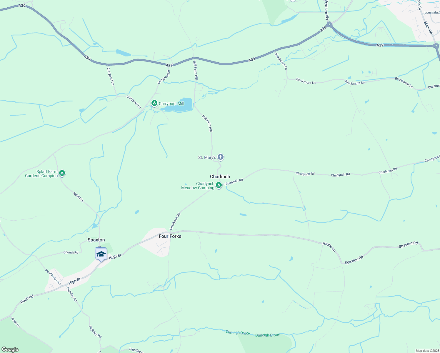 map of restaurants, bars, coffee shops, grocery stores, and more near 1 Sunnybank in Charlinch