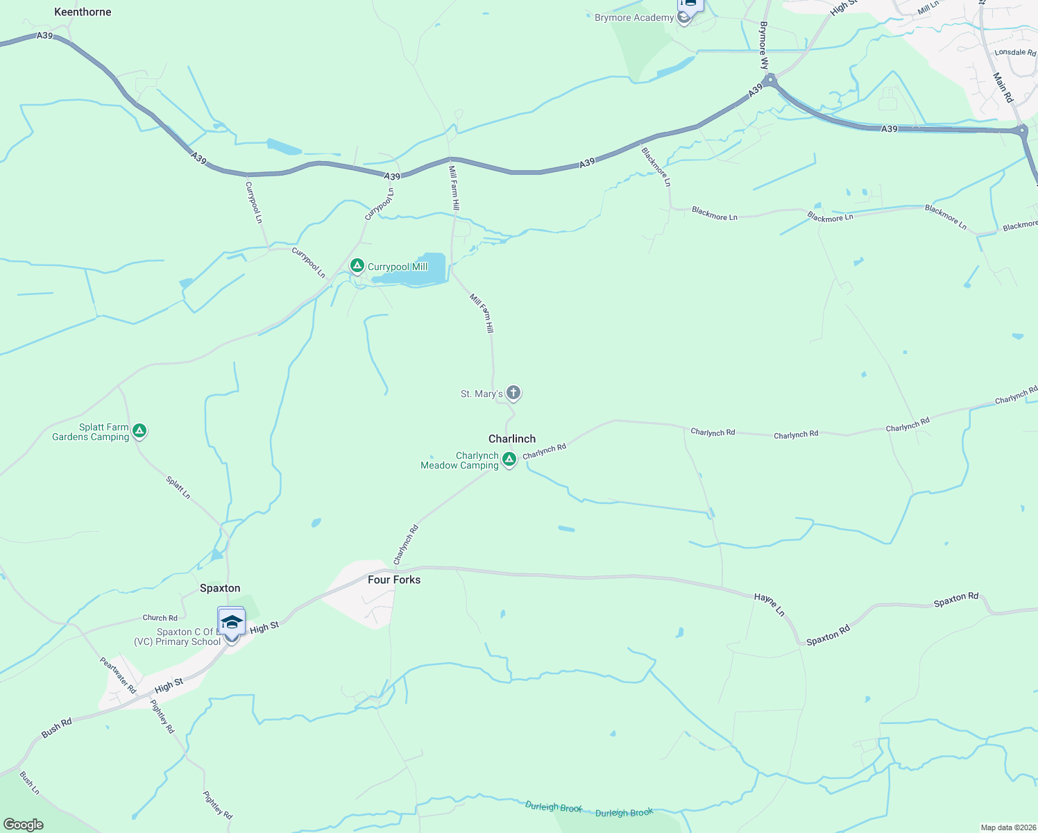 map of restaurants, bars, coffee shops, grocery stores, and more near 1 Sunnybank in Charlinch