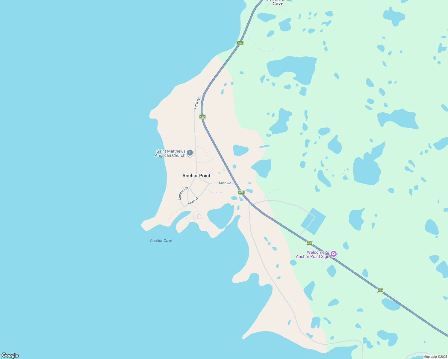 map of restaurants, bars, coffee shops, grocery stores, and more near 6 Loop Road in Black Duck Cove