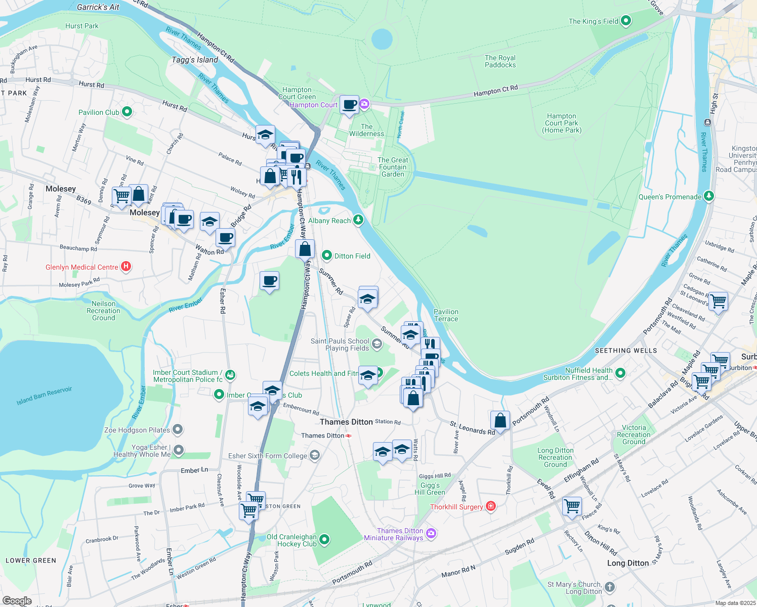 A location in Thames Ditton Walk Score