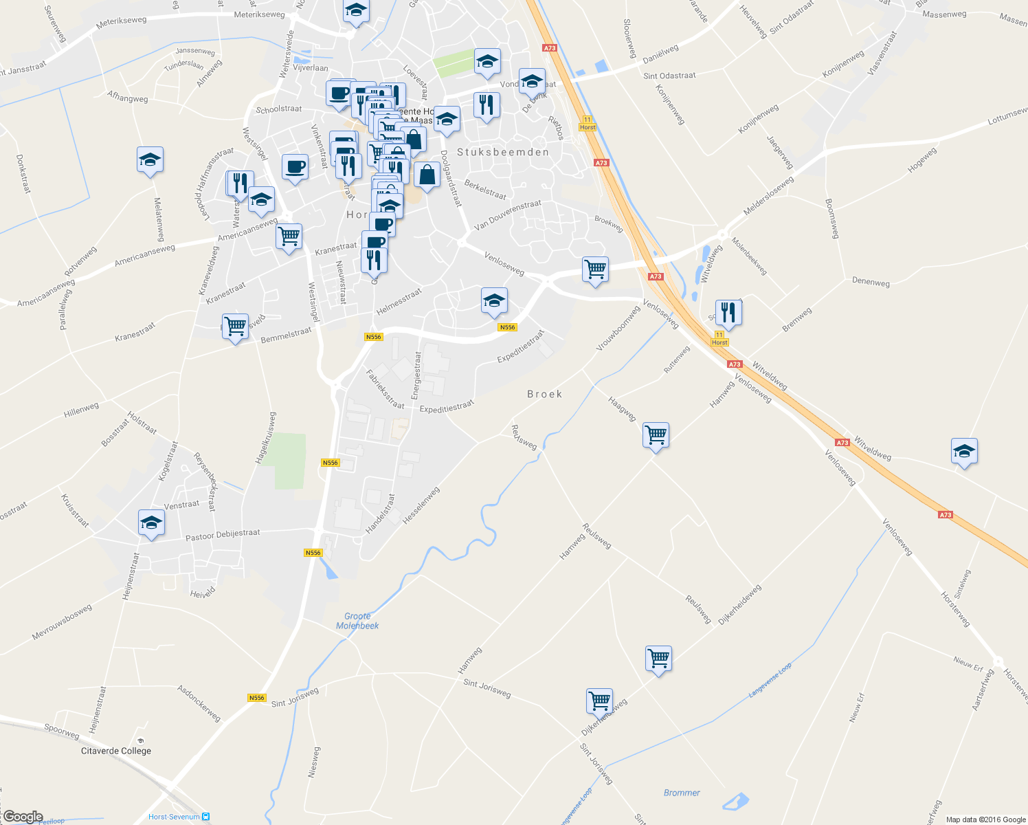 map of restaurants, bars, coffee shops, grocery stores, and more near in 