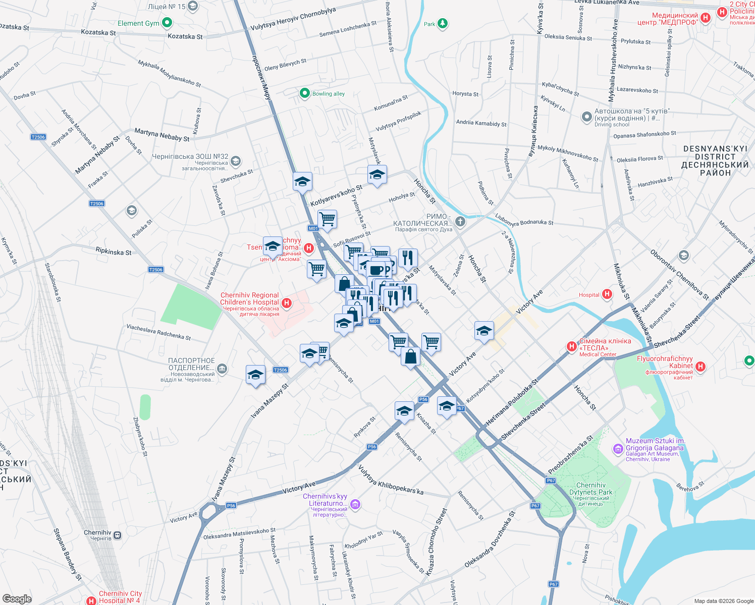 map of restaurants, bars, coffee shops, grocery stores, and more near in 