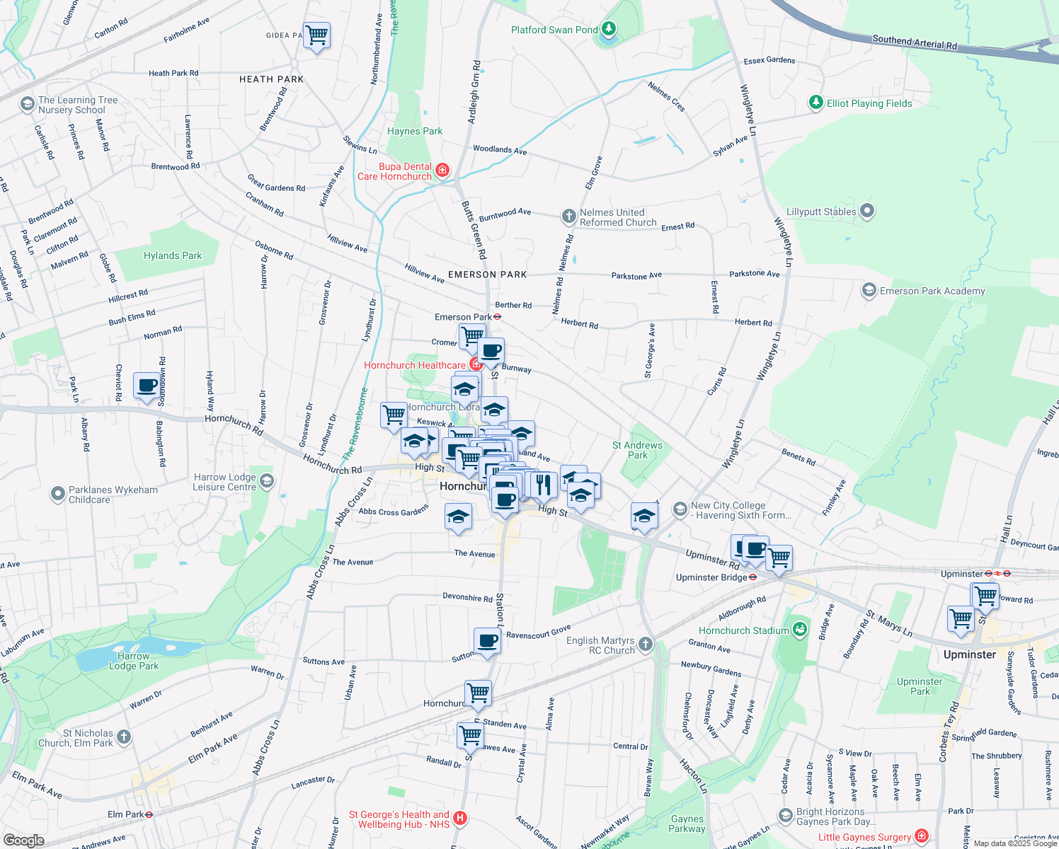 map of restaurants, bars, coffee shops, grocery stores, and more near 2 Bonnett Mews in Greater London