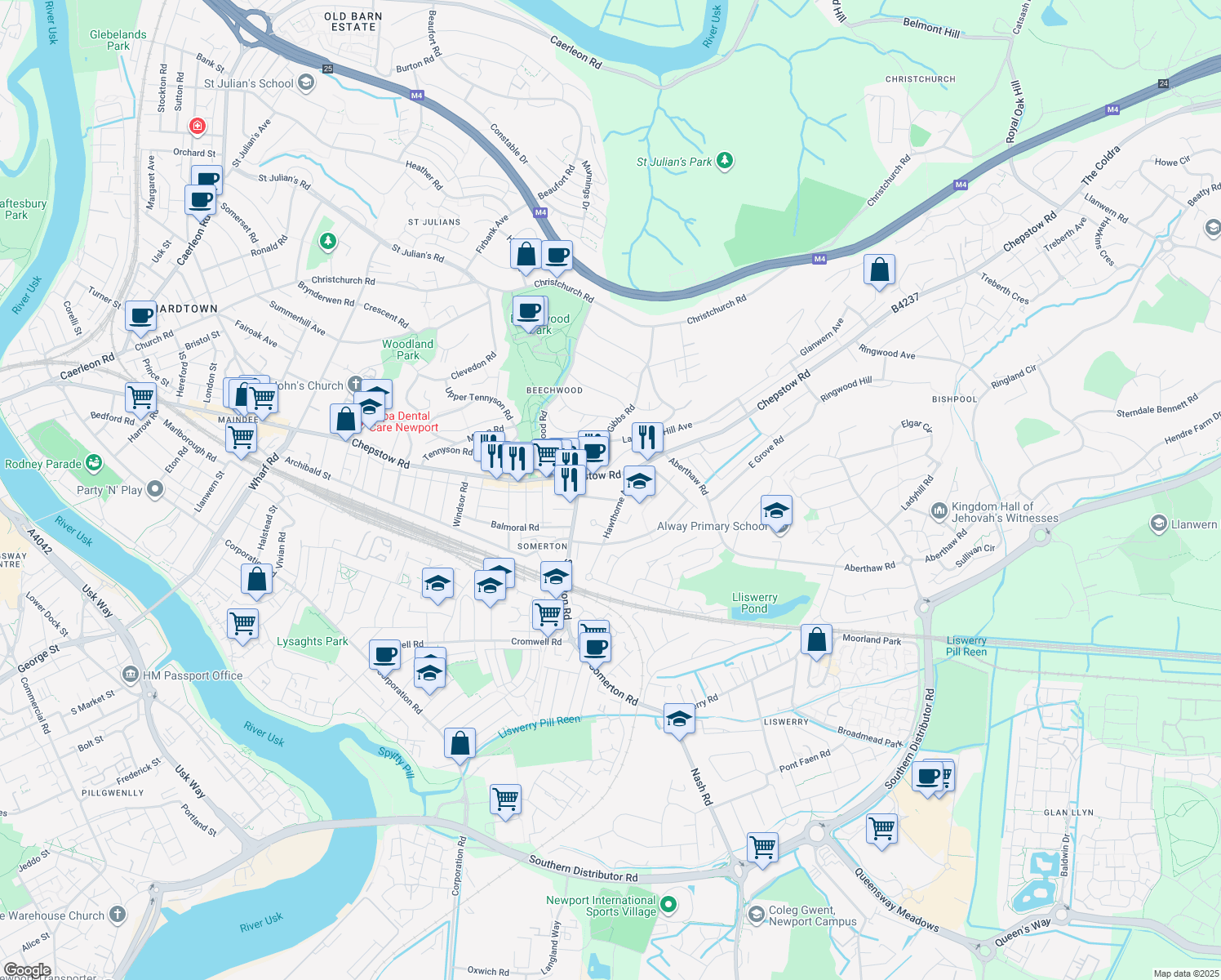 Linden Road, Newport Wales Walk Score