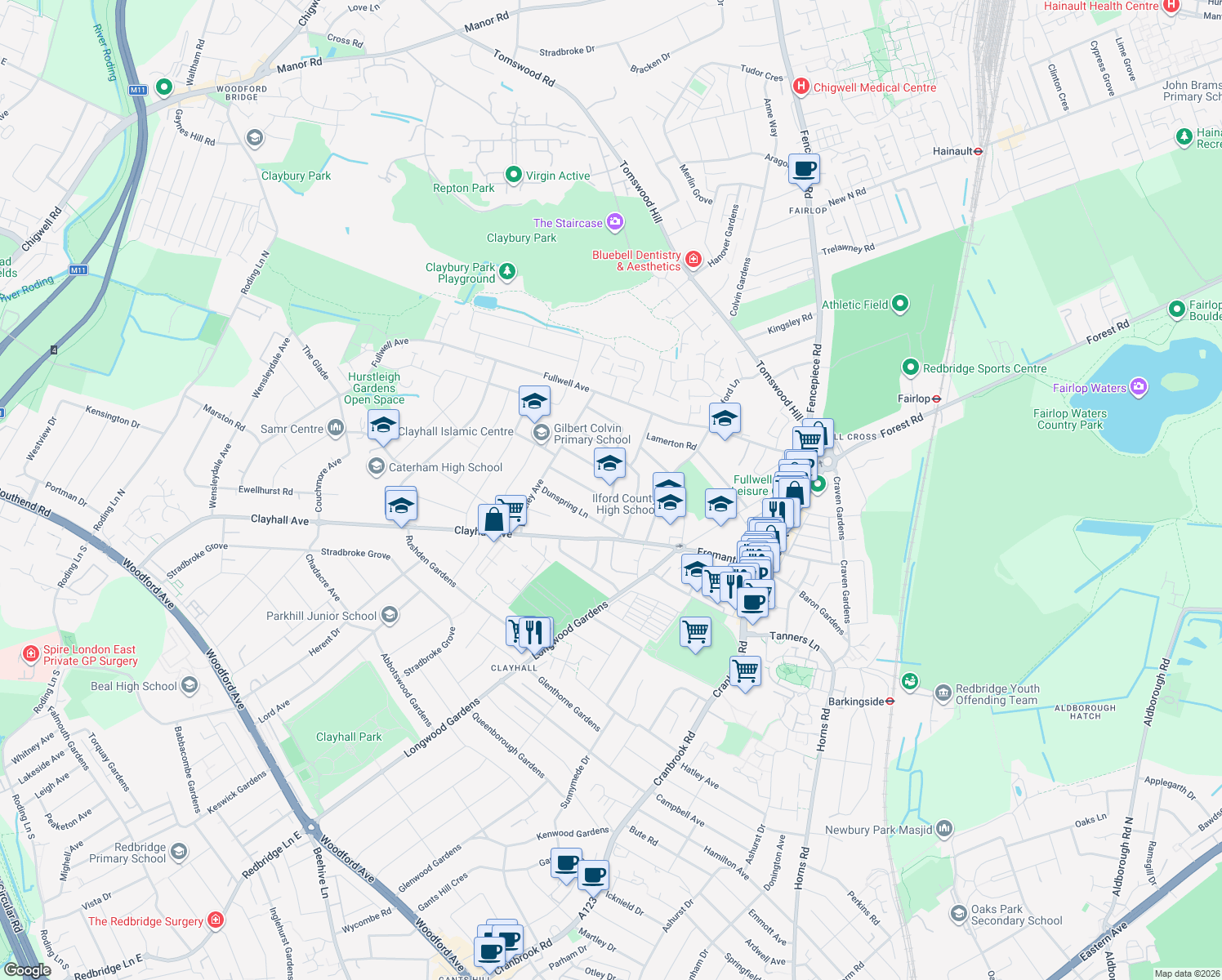map of restaurants, bars, coffee shops, grocery stores, and more near 5 Sheldon Avenue in Greater London