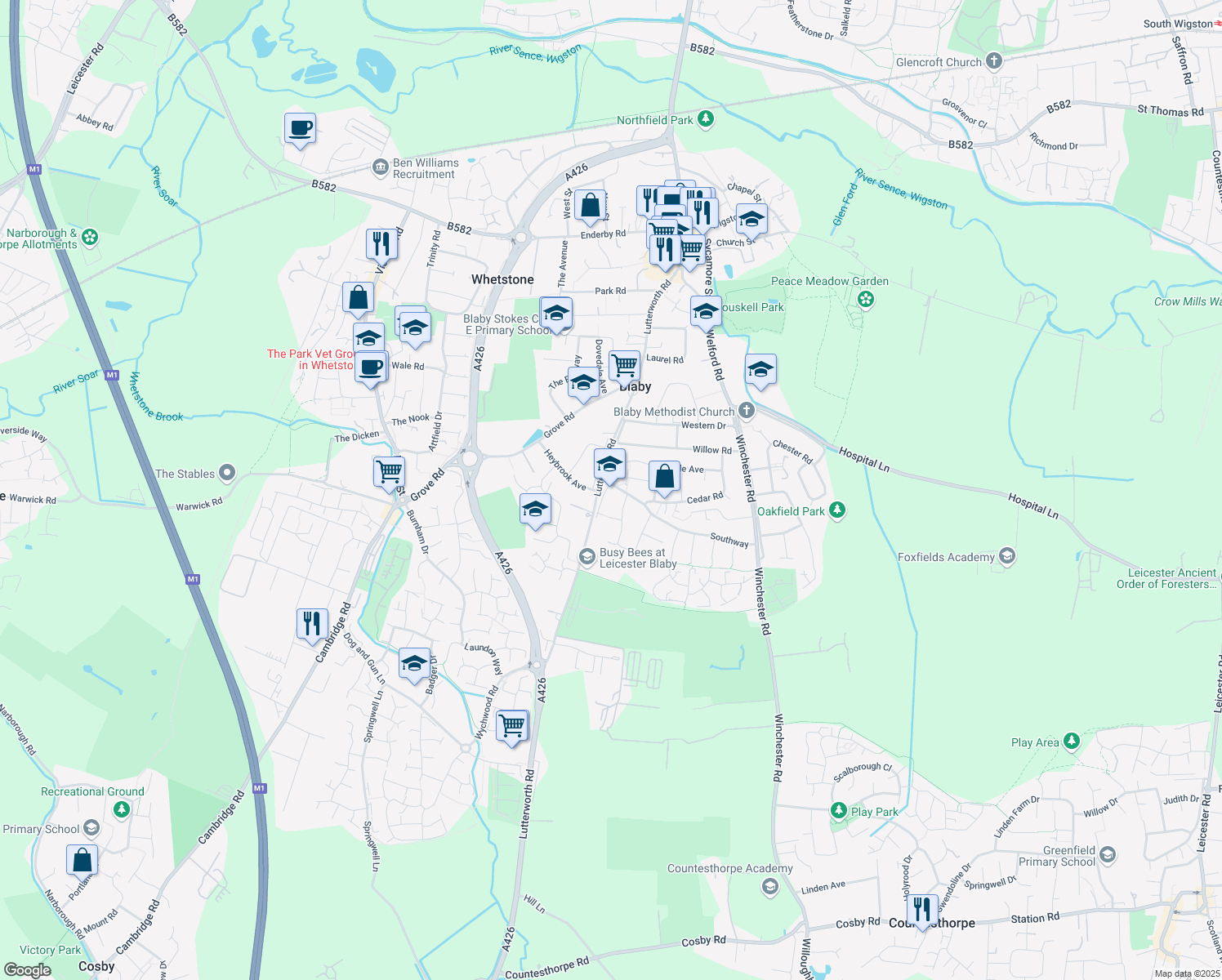 Lutterworth Road, Blaby England Walk Score