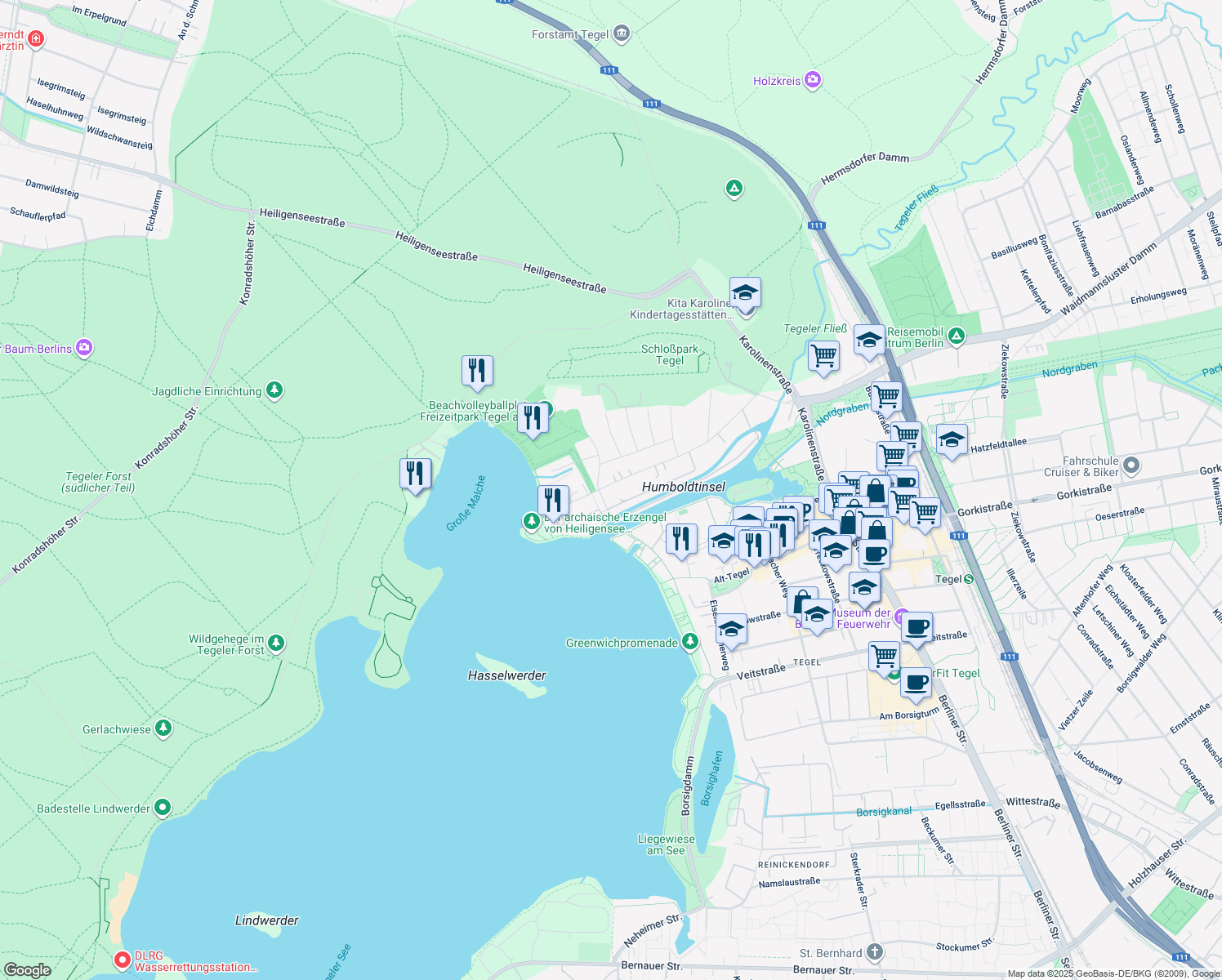 map of restaurants, bars, coffee shops, grocery stores, and more near in Berlin