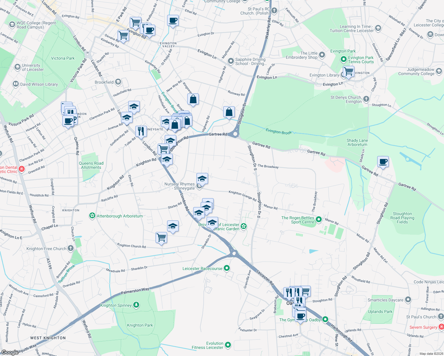 9 Knighton Rise, Oadby England - Walk Score