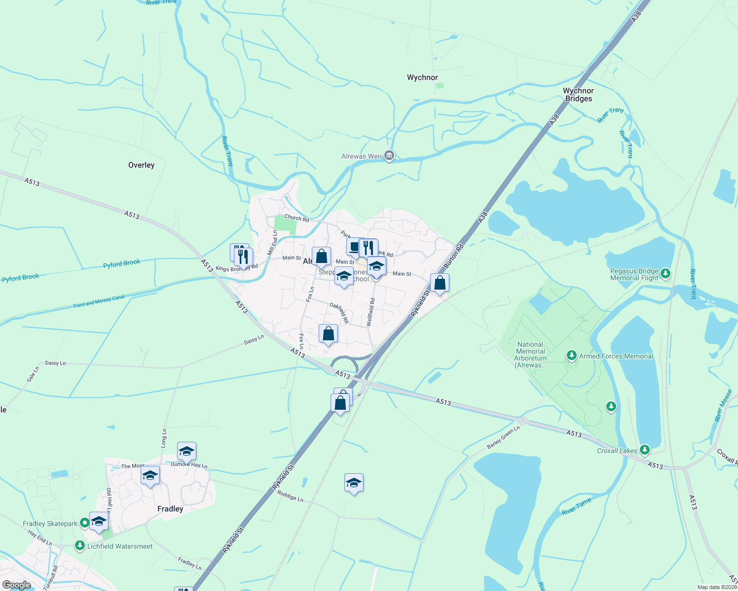 Wellfield Road, Alrewas England - Walk Score