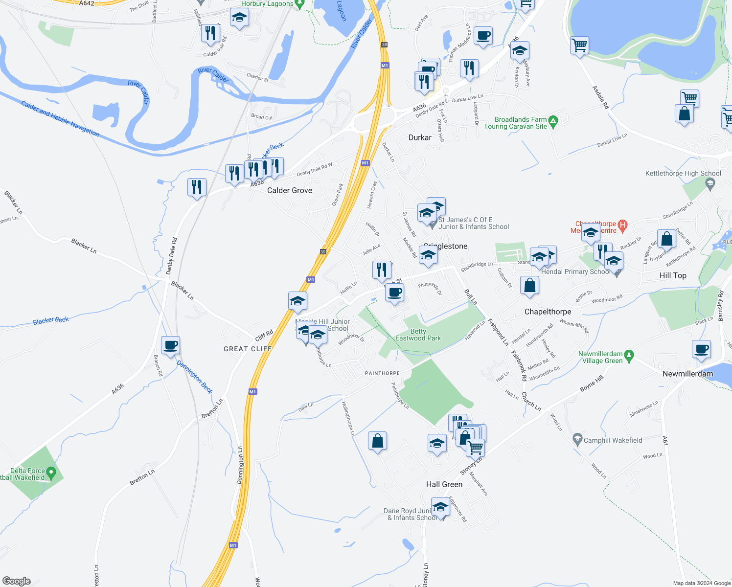 High Street, Crigglestone England Walk Score