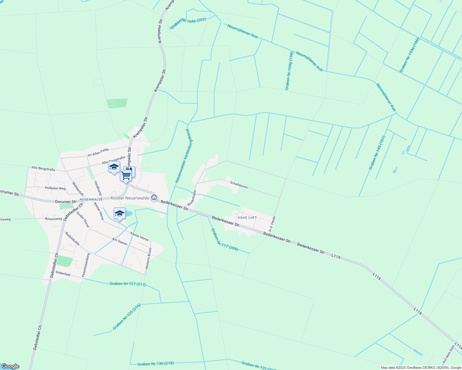 map of restaurants, bars, coffee shops, grocery stores, and more near 4 Elsässer Straße in Bremerhaven