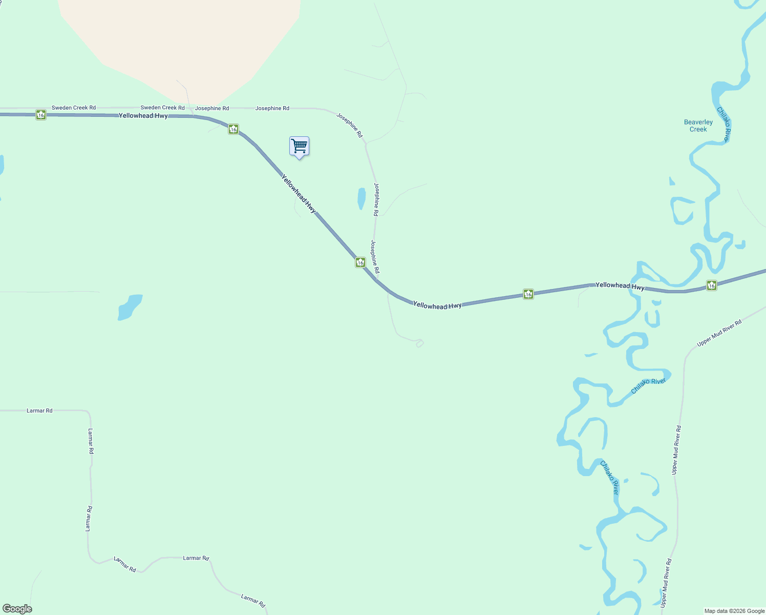 map of restaurants, bars, coffee shops, grocery stores, and more near 7695 Yellowhead Highway in Prince George