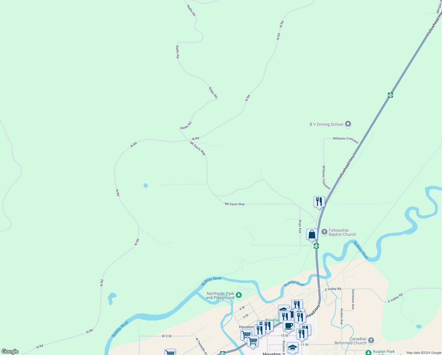 map of restaurants, bars, coffee shops, grocery stores, and more near 3316 Mount Davis Way in Houston