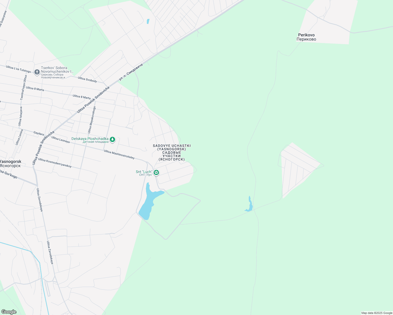 map of restaurants, bars, coffee shops, grocery stores, and more near in Yasnogorsky District