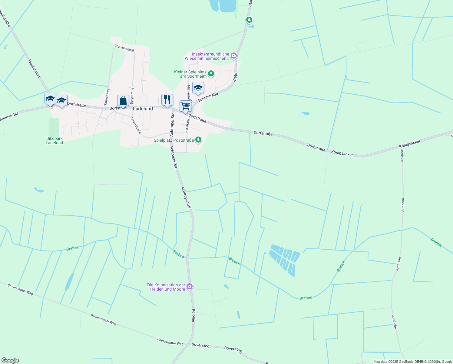 map of restaurants, bars, coffee shops, grocery stores, and more near in Westre