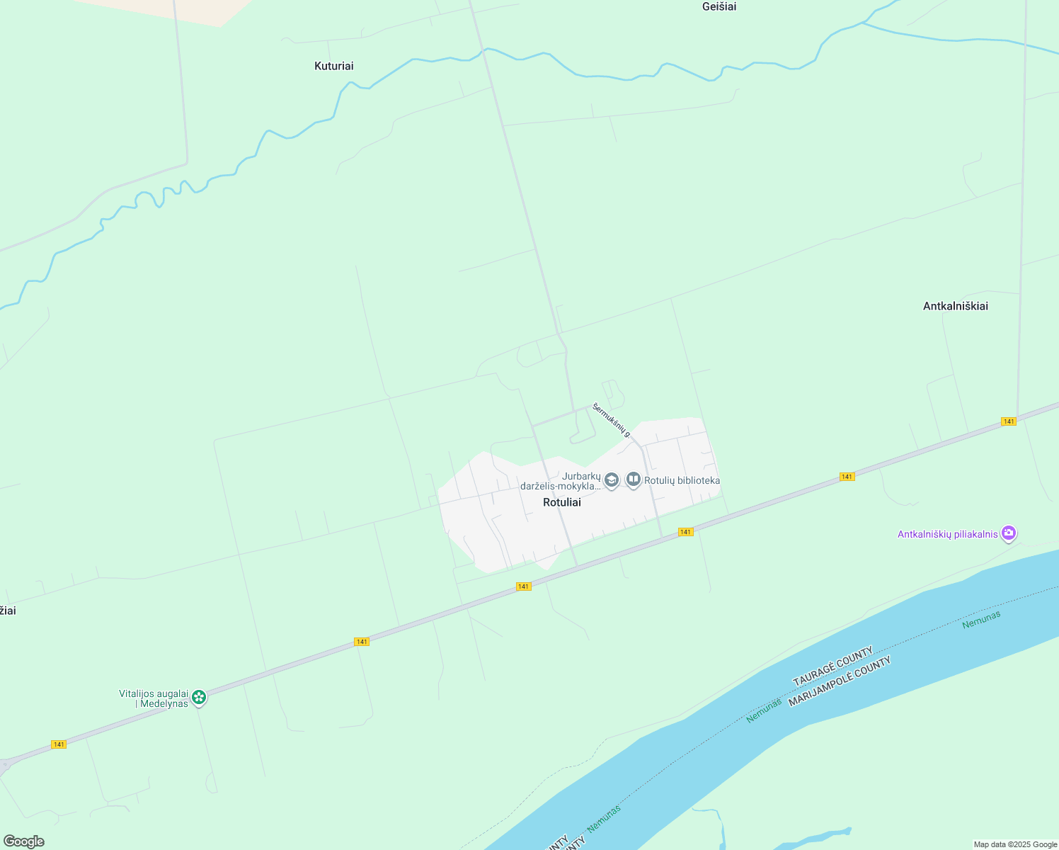 map of restaurants, bars, coffee shops, grocery stores, and more near in Jurbarkas district municipality