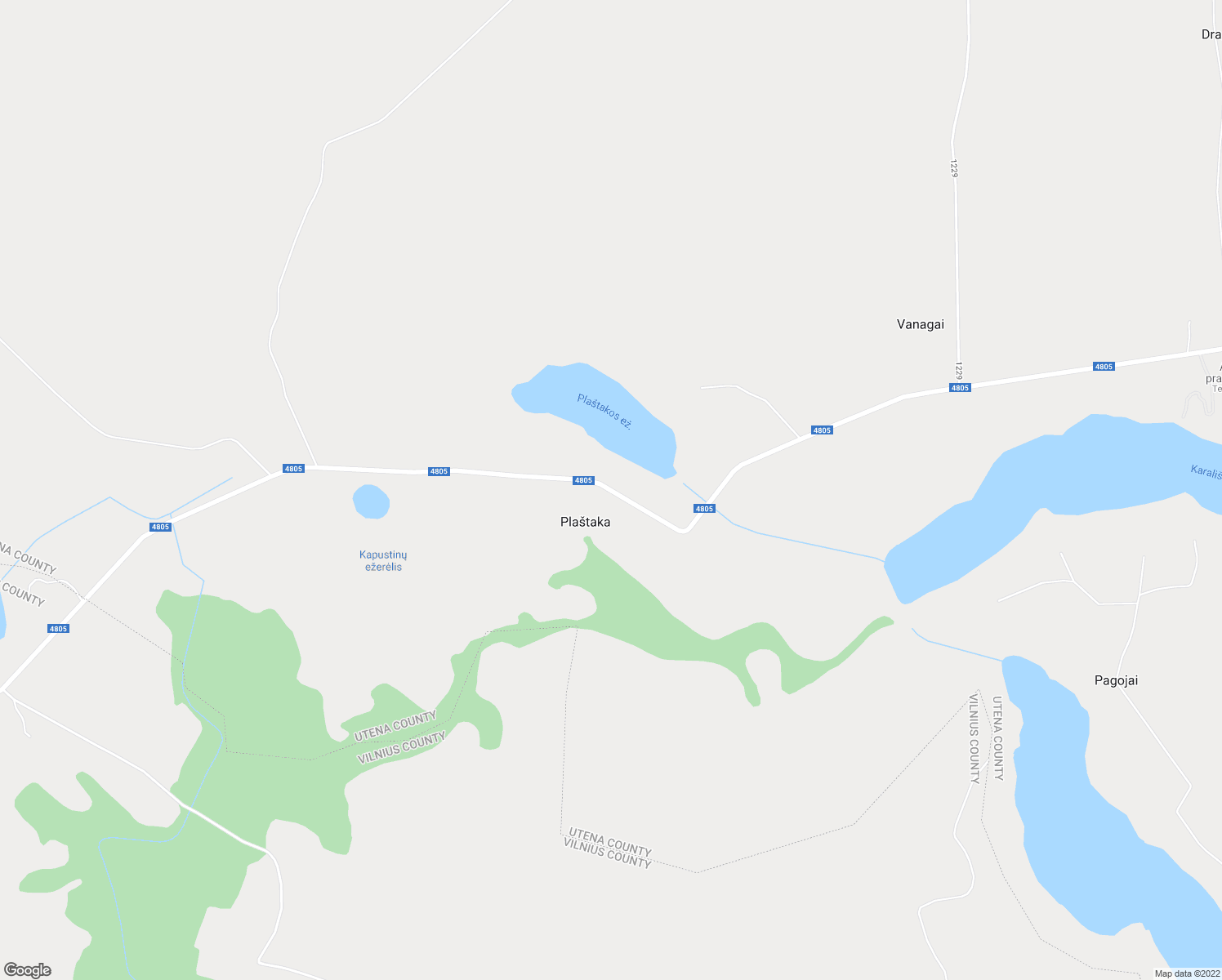 map of restaurants, bars, coffee shops, grocery stores, and more near 4805 in Anykščių rajono savivaldybė