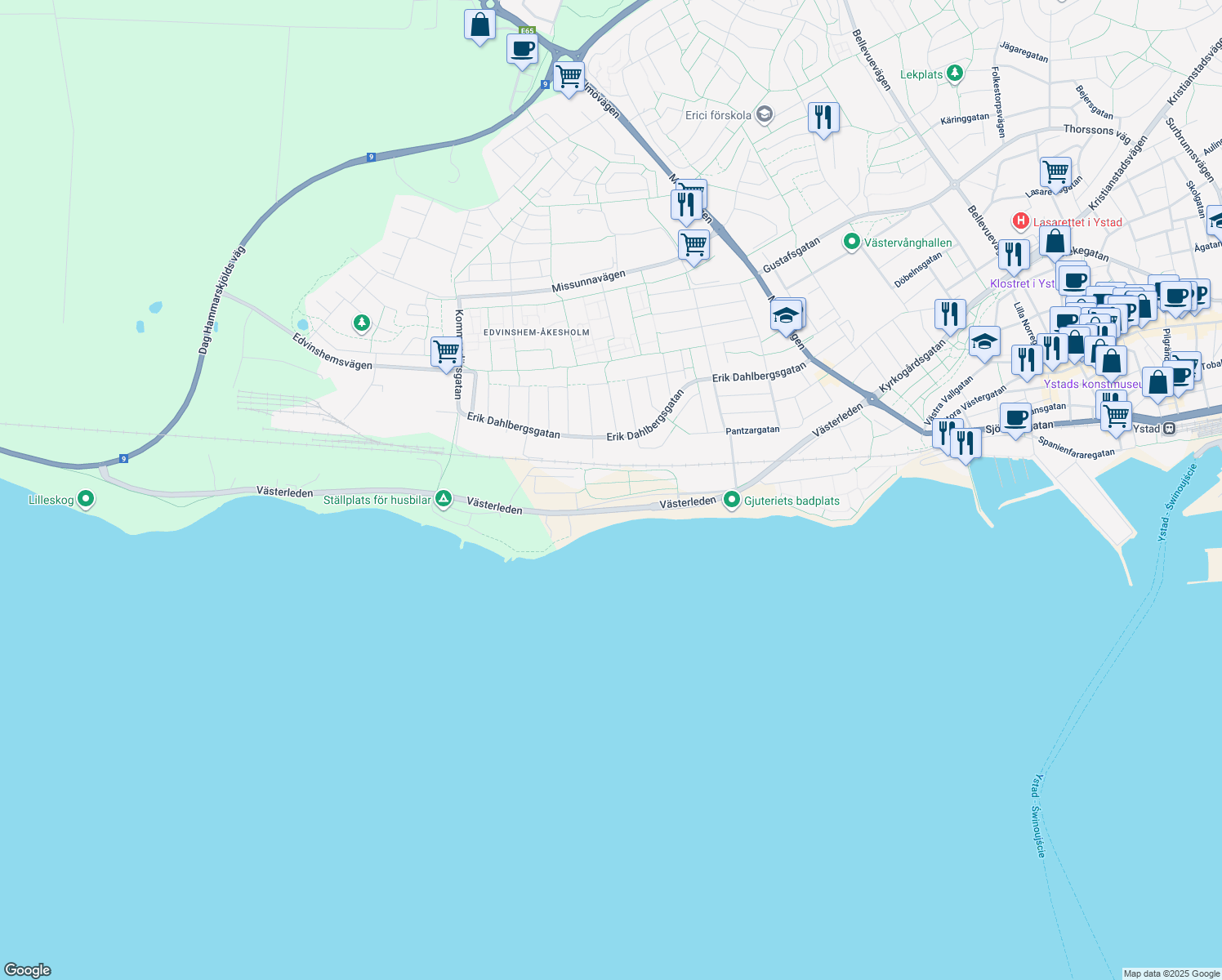 map of restaurants, bars, coffee shops, grocery stores, and more near in 