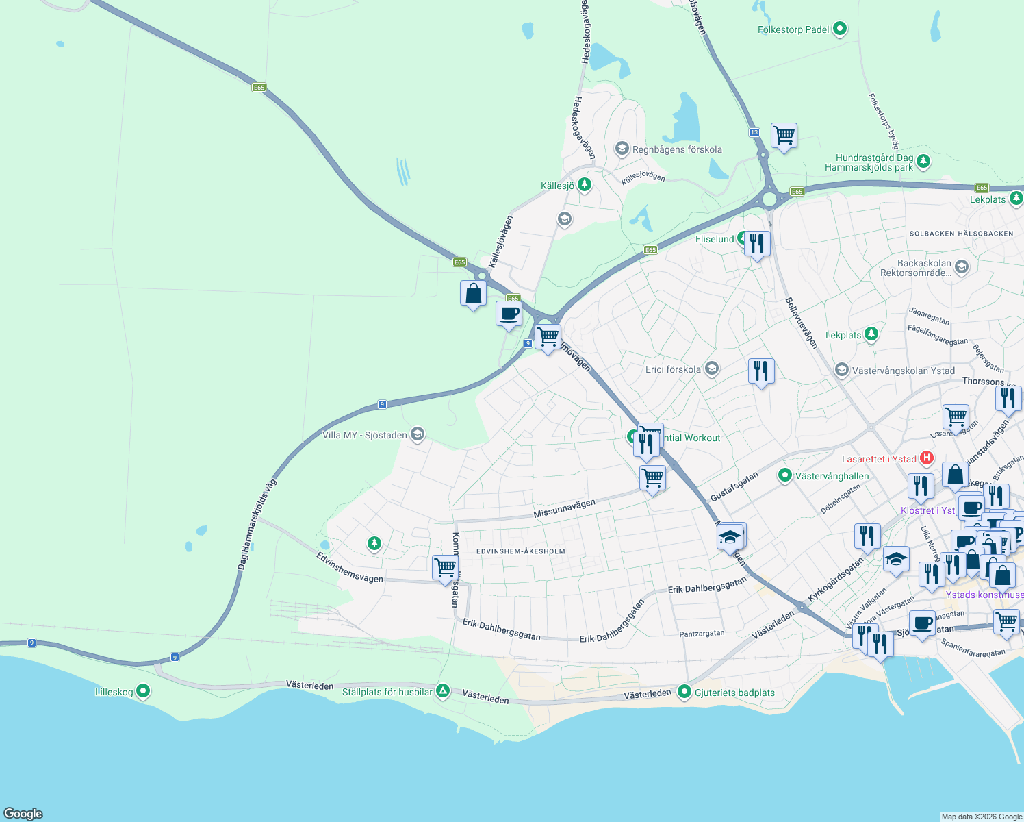 map of restaurants, bars, coffee shops, grocery stores, and more near in 
