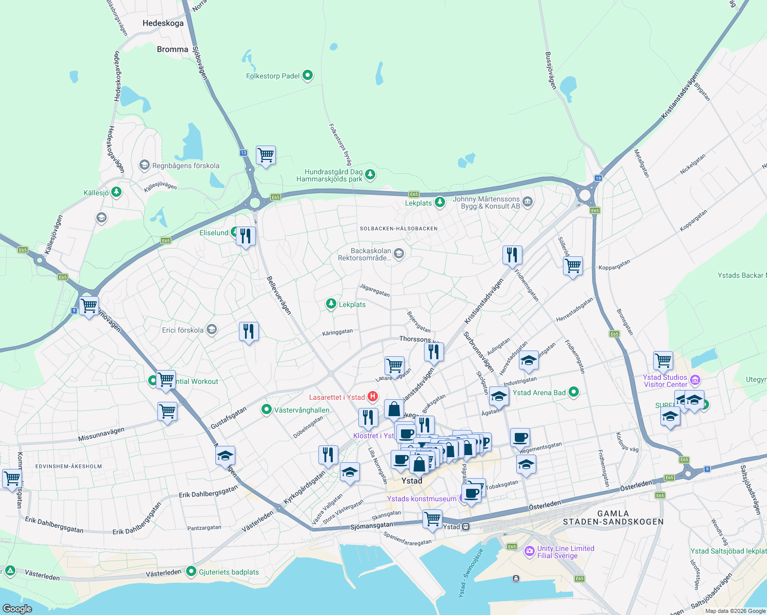 map of restaurants, bars, coffee shops, grocery stores, and more near in 