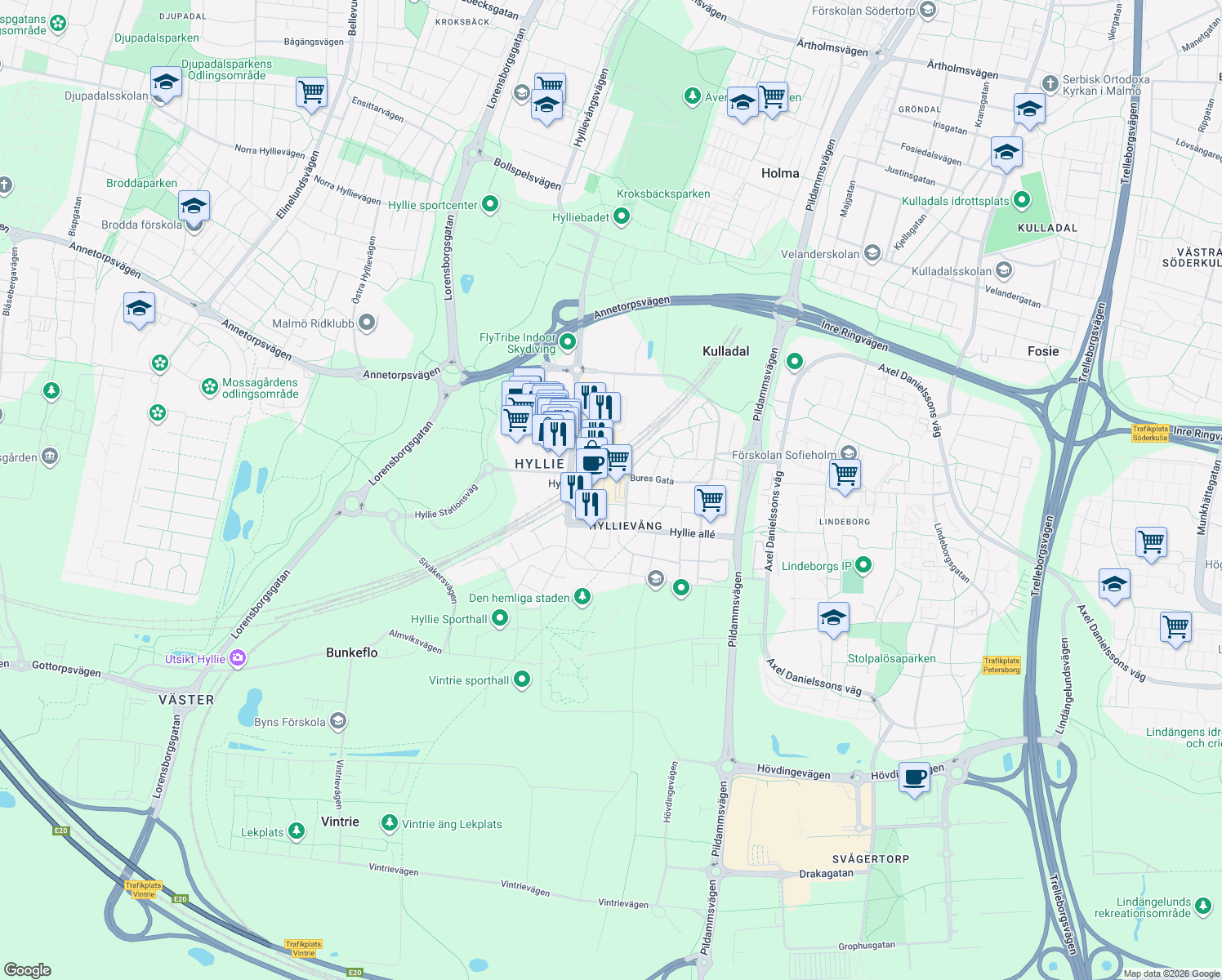 map of restaurants, bars, coffee shops, grocery stores, and more near in 