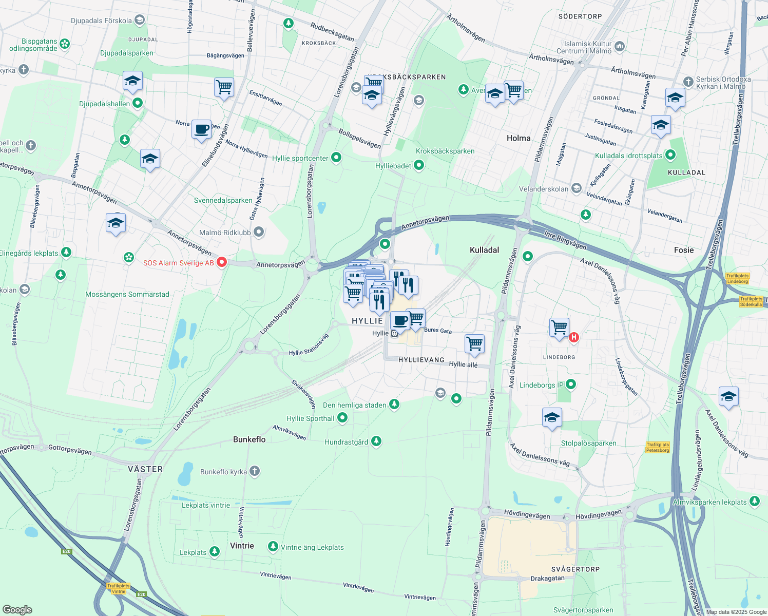 map of restaurants, bars, coffee shops, grocery stores, and more near in 