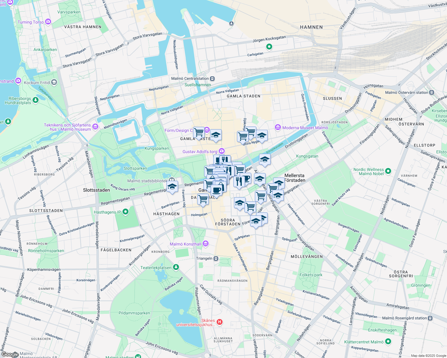 map of restaurants, bars, coffee shops, grocery stores, and more near in 