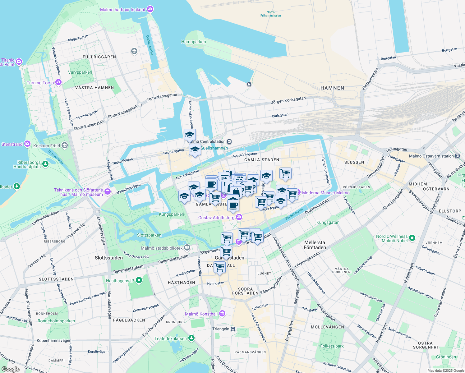 map of restaurants, bars, coffee shops, grocery stores, and more near in 