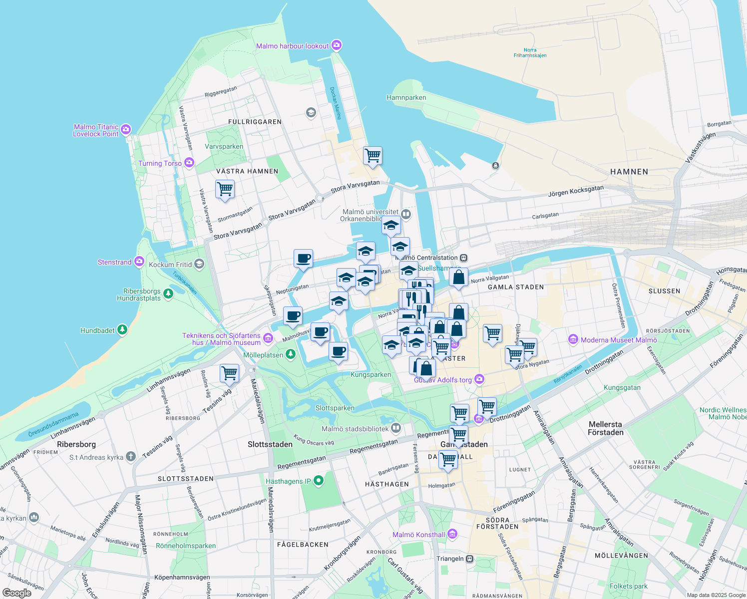 map of restaurants, bars, coffee shops, grocery stores, and more near in 