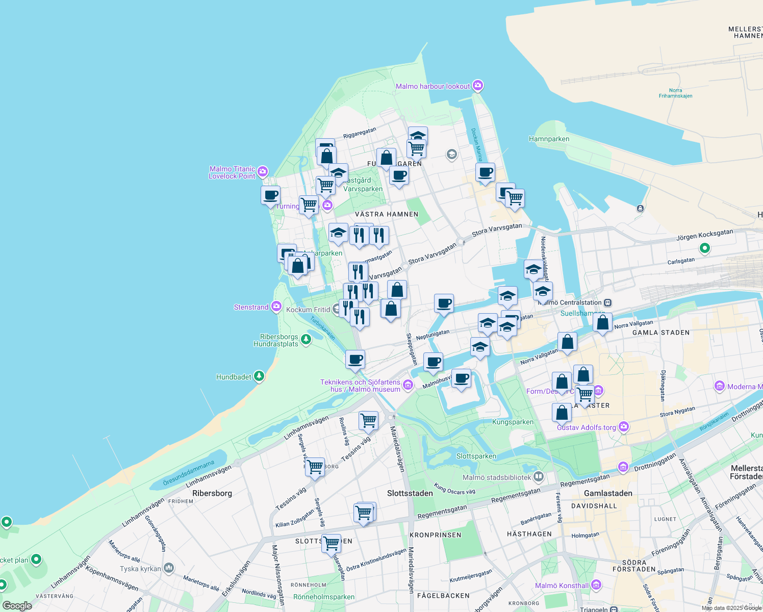 map of restaurants, bars, coffee shops, grocery stores, and more near in 