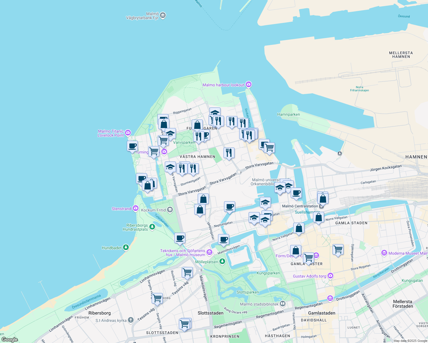 map of restaurants, bars, coffee shops, grocery stores, and more near in 