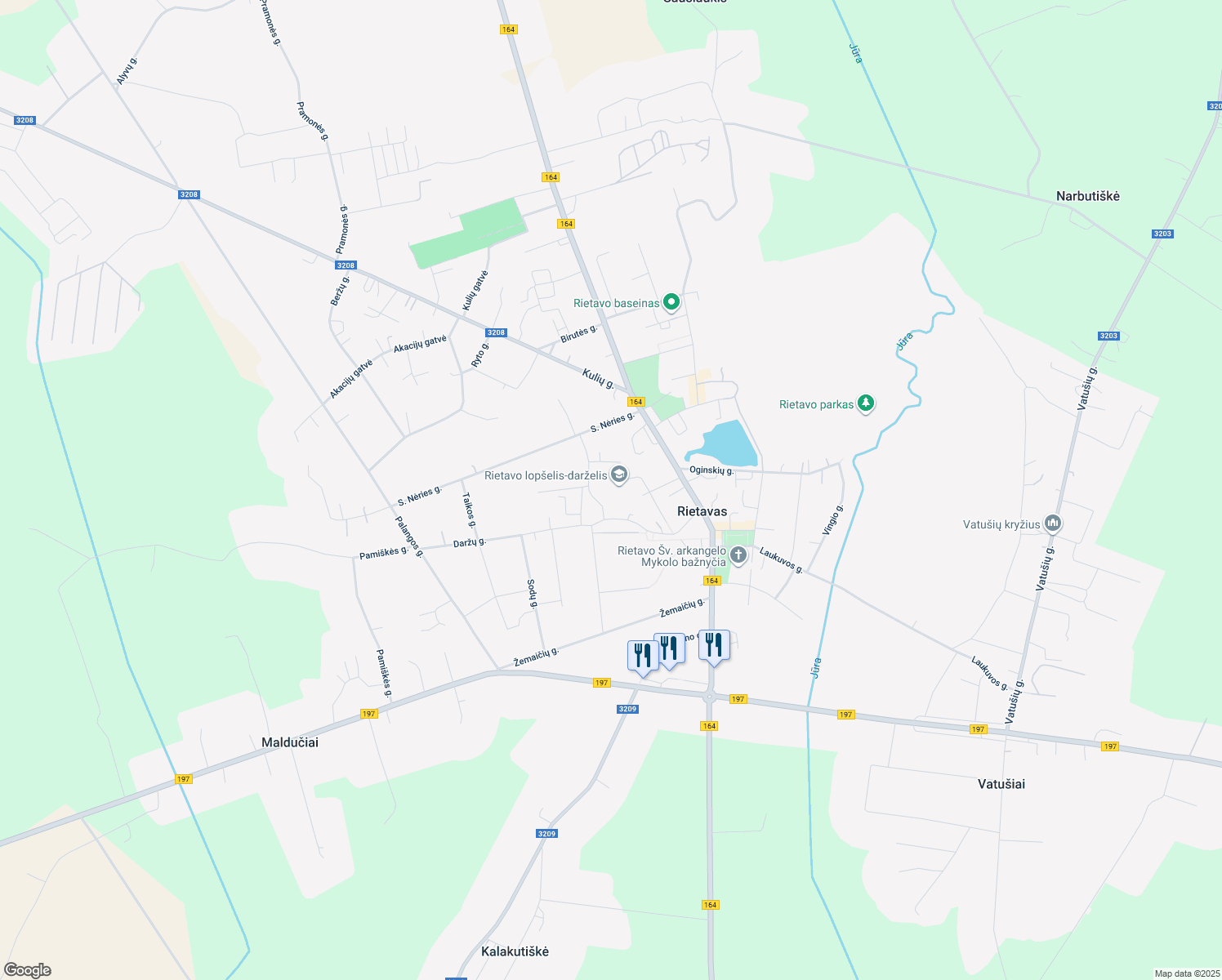 map of restaurants, bars, coffee shops, grocery stores, and more near 10 Paupio gatvė in Rietavas