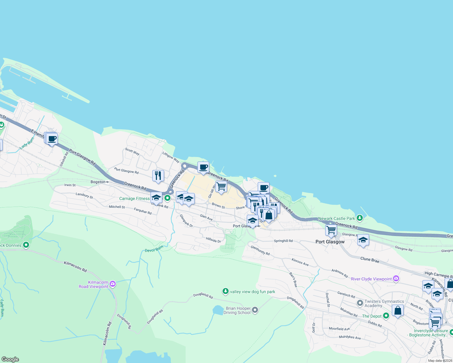 map of restaurants, bars, coffee shops, grocery stores, and more near in 