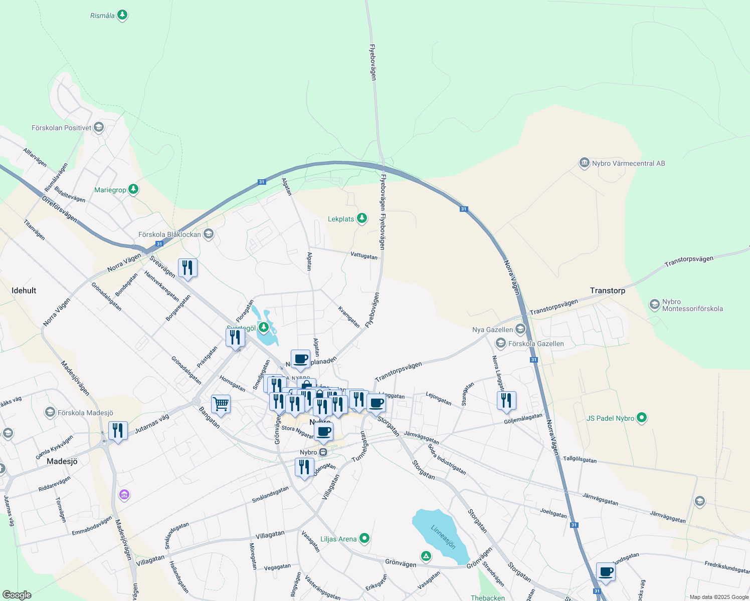 map of restaurants, bars, coffee shops, grocery stores, and more near in 