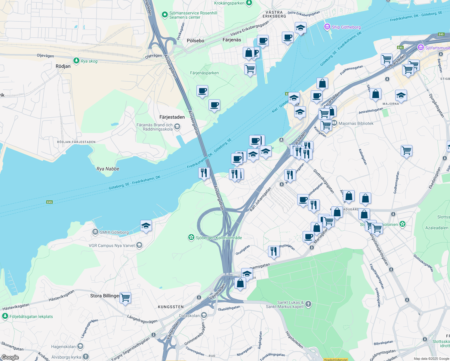 map of restaurants, bars, coffee shops, grocery stores, and more near in 