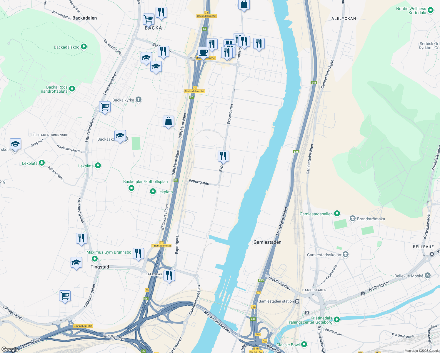 map of restaurants, bars, coffee shops, grocery stores, and more near in 