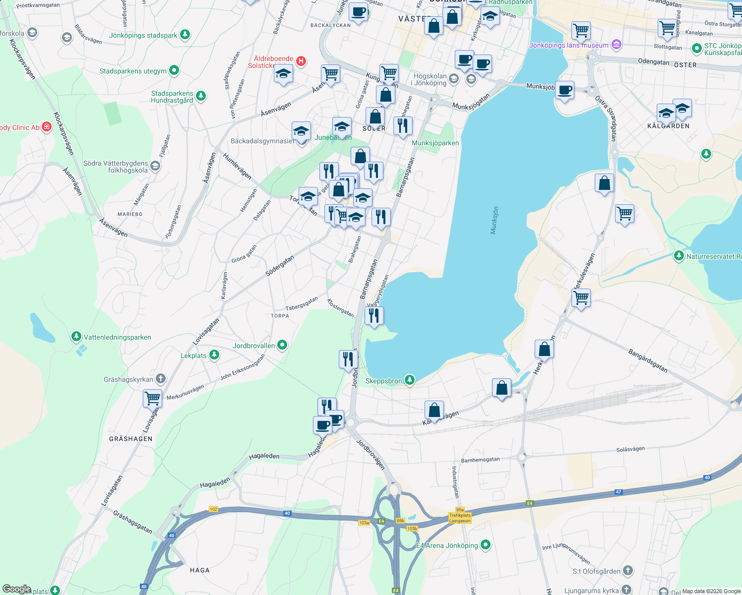 map of restaurants, bars, coffee shops, grocery stores, and more near in 