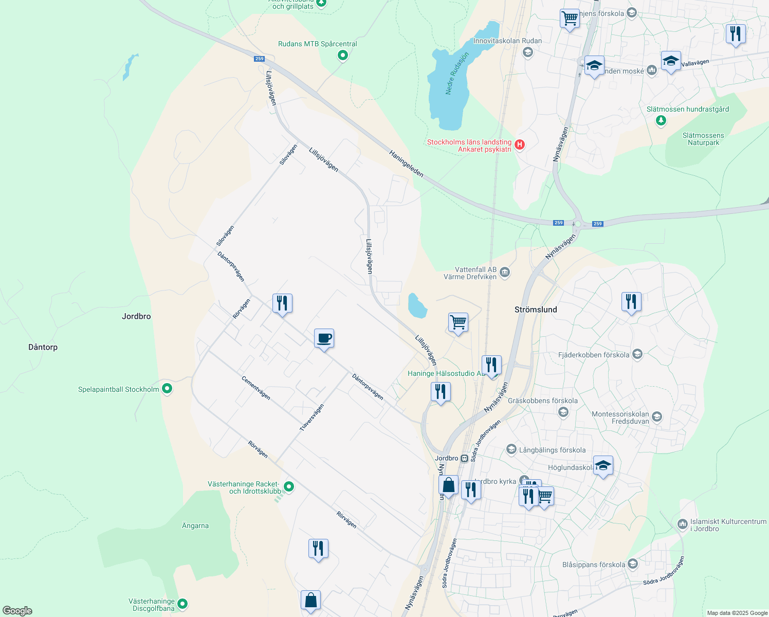 map of restaurants, bars, coffee shops, grocery stores, and more near in 