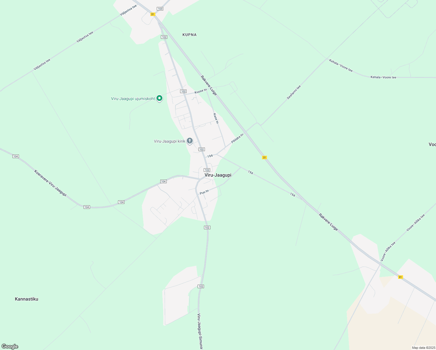 map of restaurants, bars, coffee shops, grocery stores, and more near in Vinni Parish