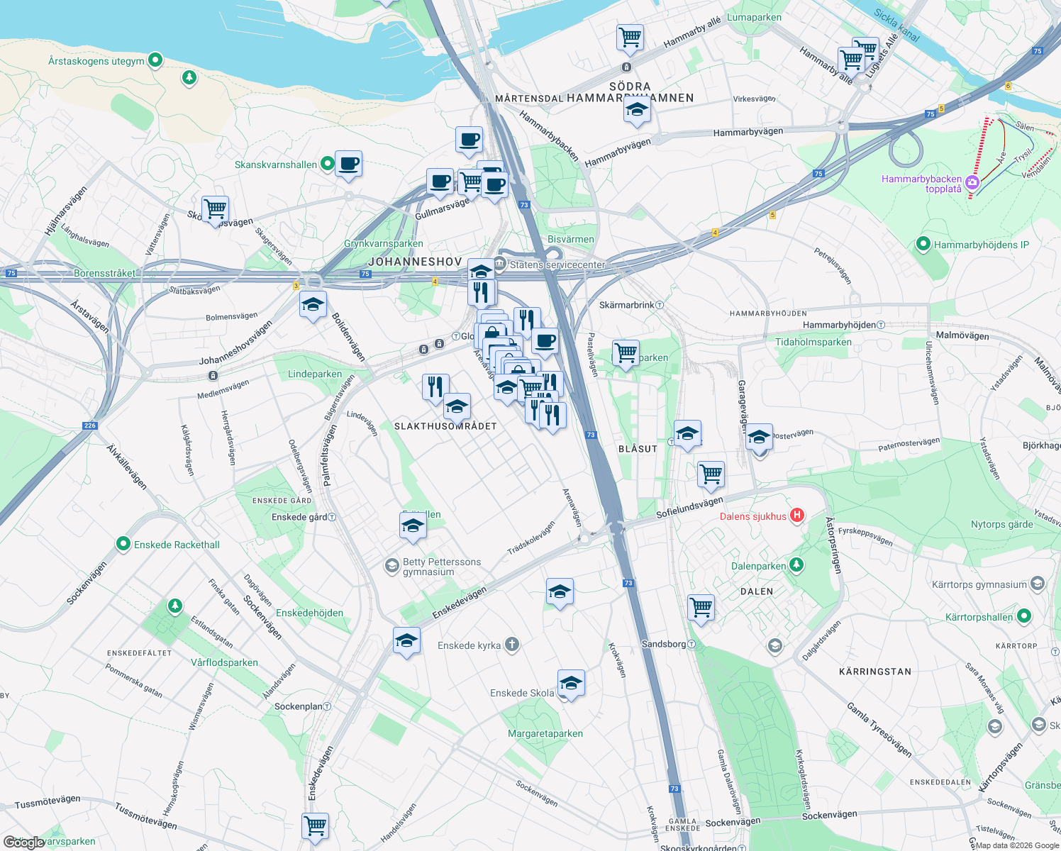 map of restaurants, bars, coffee shops, grocery stores, and more near in 