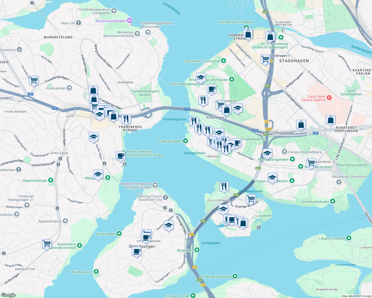 map of restaurants, bars, coffee shops, grocery stores, and more near in 