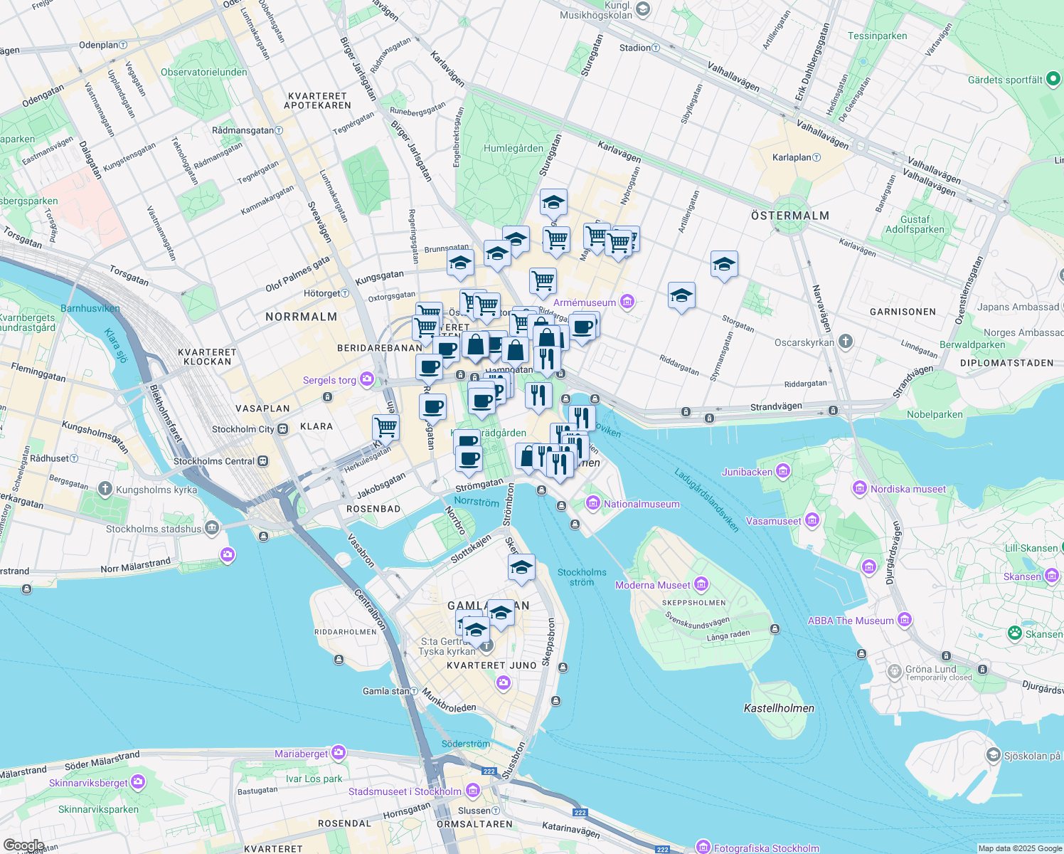 map of restaurants, bars, coffee shops, grocery stores, and more near in 