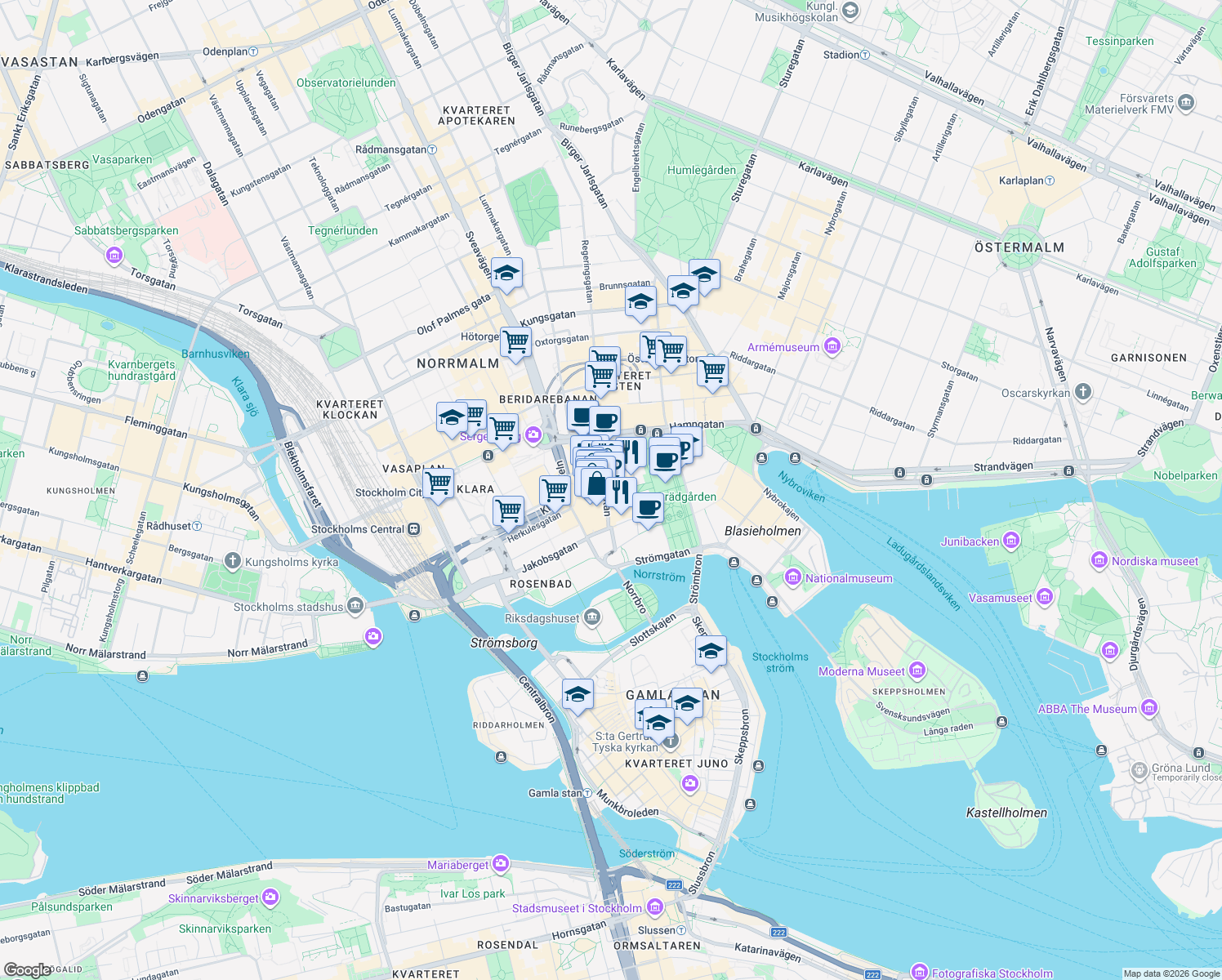 map of restaurants, bars, coffee shops, grocery stores, and more near in 