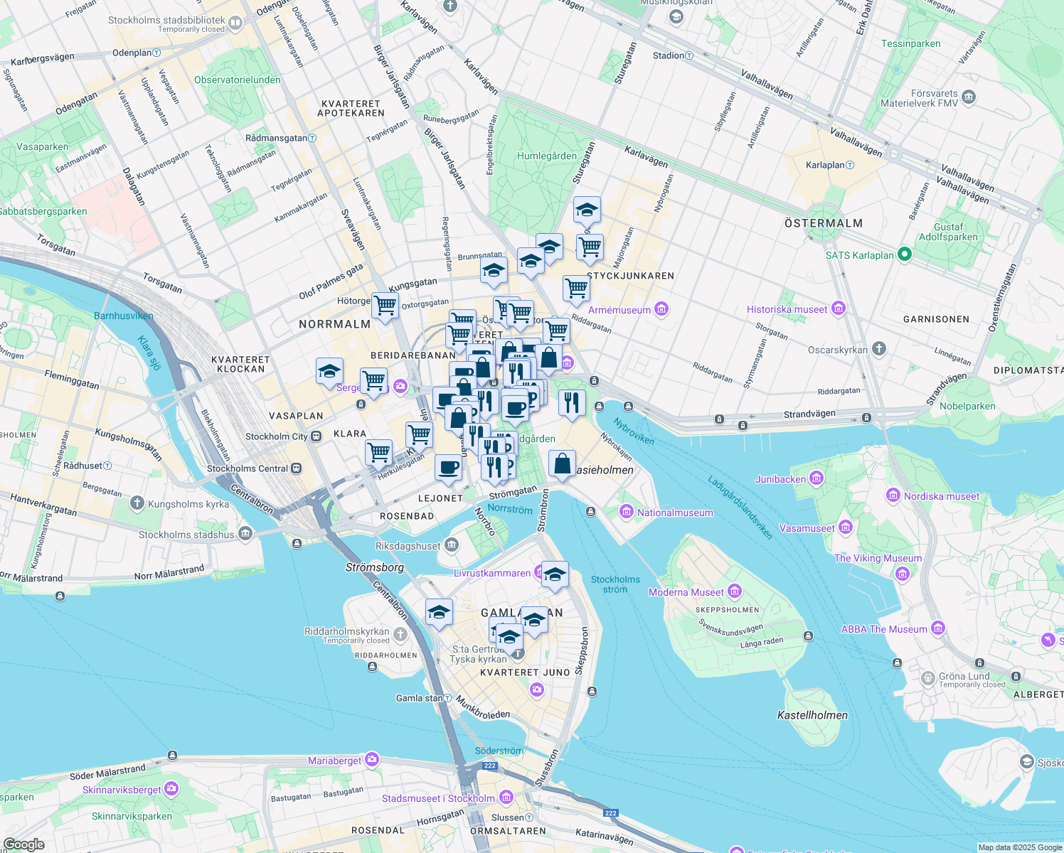 map of restaurants, bars, coffee shops, grocery stores, and more near in 