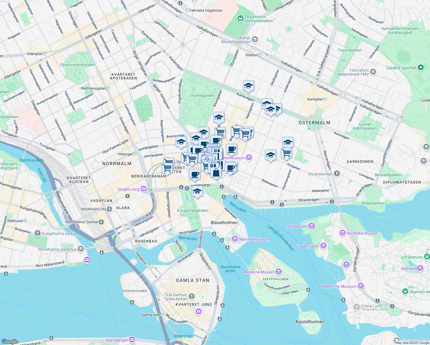 map of restaurants, bars, coffee shops, grocery stores, and more near in 