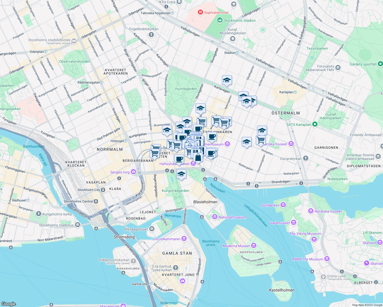 map of restaurants, bars, coffee shops, grocery stores, and more near in 