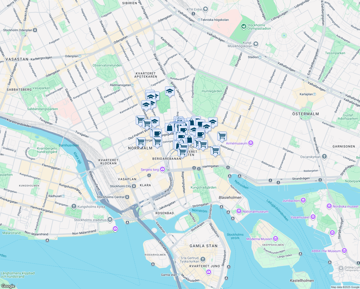 map of restaurants, bars, coffee shops, grocery stores, and more near in 
